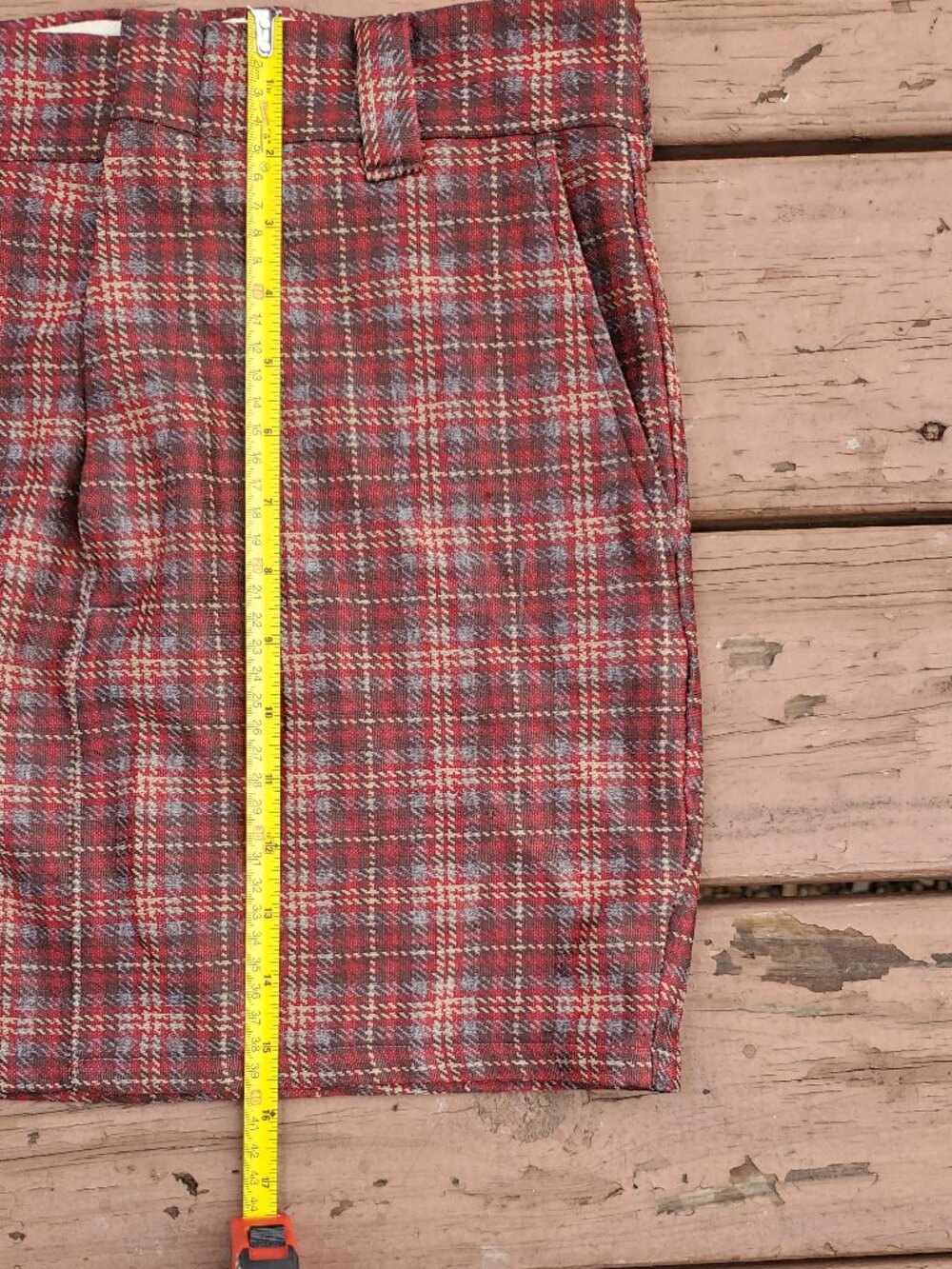 RE:Denim Plaid Upcycled Double Knit Skirt - Size 28 - Picture 12 of 13